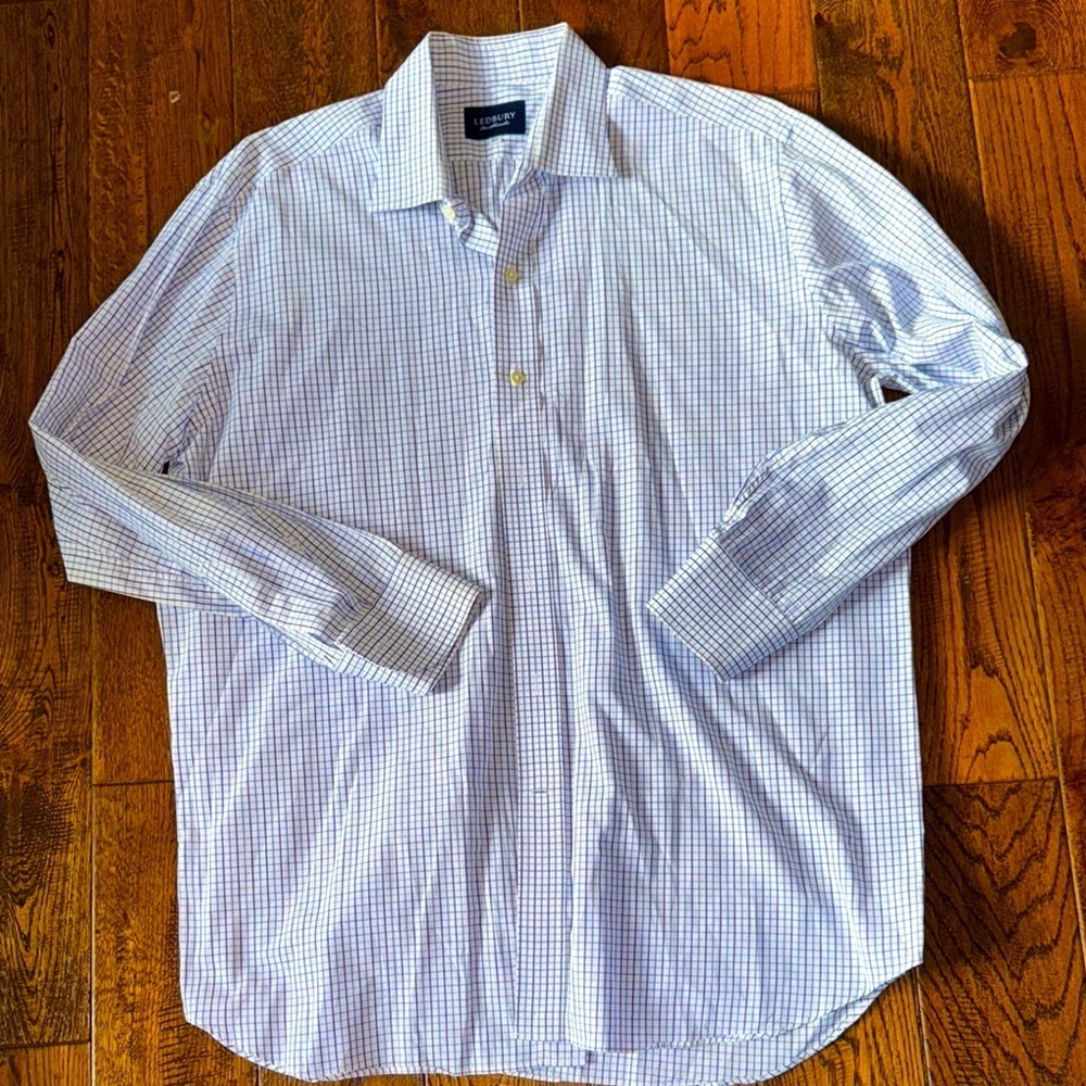 Ledbury Blue Striped Long Sleeve Button Down Shirt